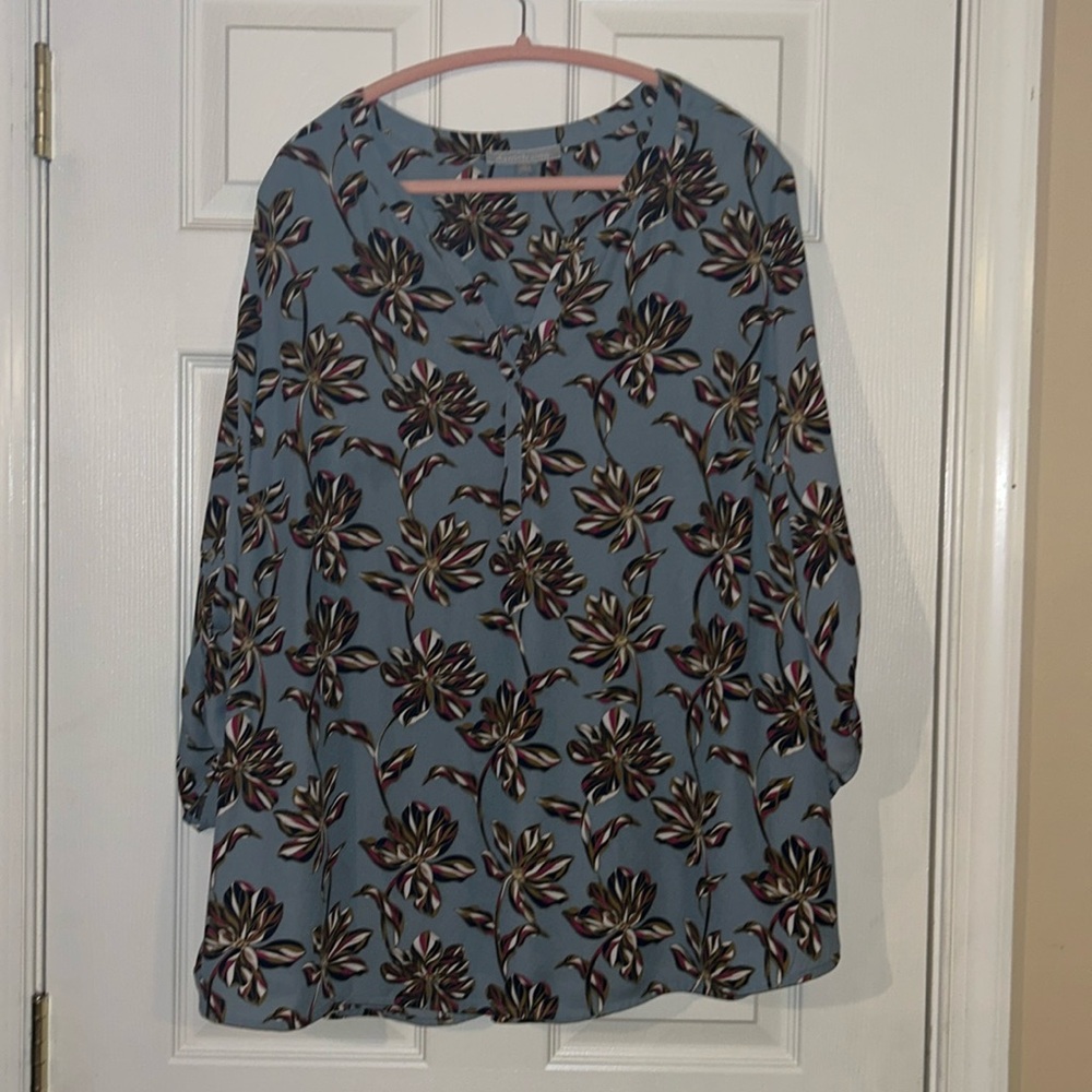 Danielrainn coda split neck blouse plus size